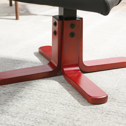 Faux Microfibre Leather Manual Recliner and Footstool Set