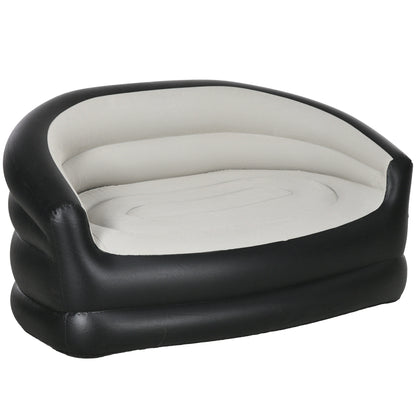 Outsunny Double Inflatable Camping Garden Seat - Grey/Black