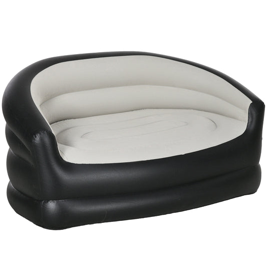 Outsunny Double Inflatable Camping Garden Seat - Grey/Black