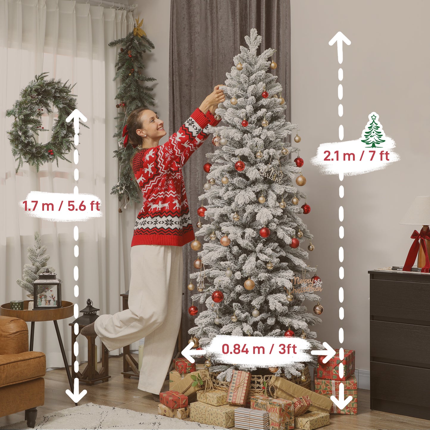 7ft Flocked Artificial Christmas Tree