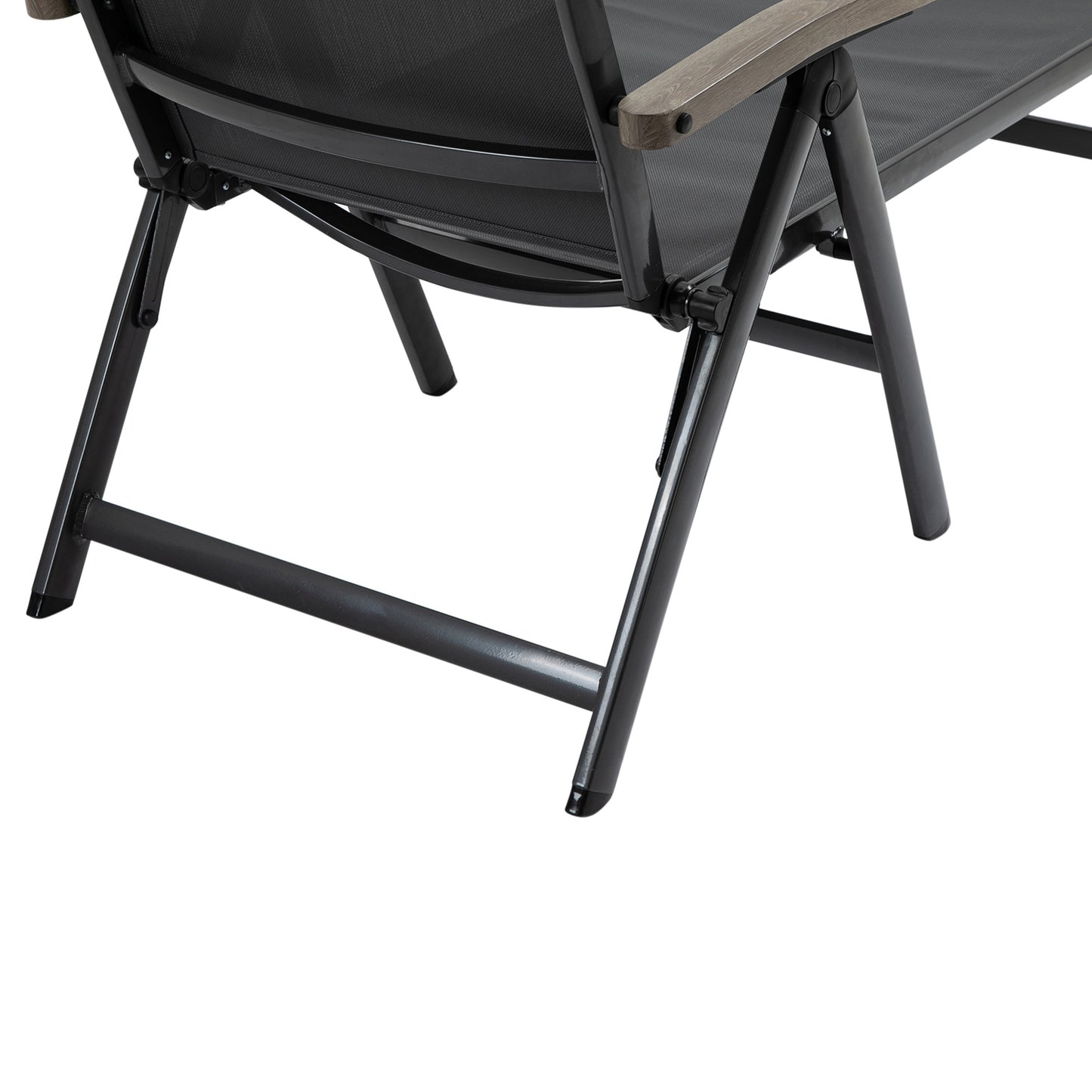 Set of 2 Reclining Sun Loungers | 5-Position Adjustable Backrest | Breathable Mesh Fabric | Powder-Coated Aluminium Frame | 150kg Capacity | Folds Flat | Patio & Garden | Grey