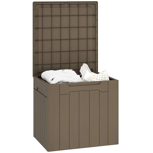 107 Litre Plastic Storage Chest with Lid - Dark Brown