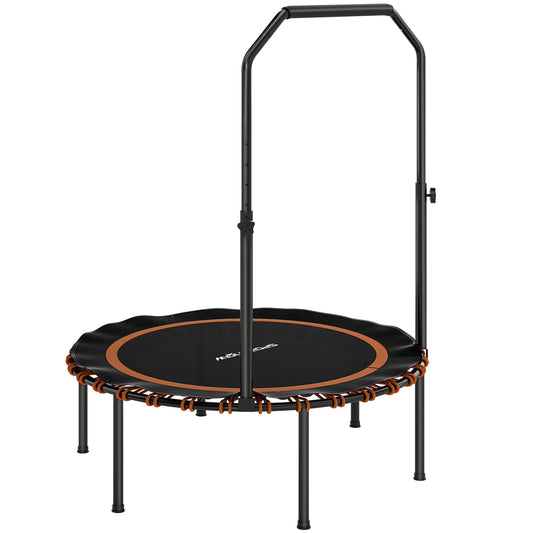 SPORTNOW 40" Foldable Fitness Trampoline Rebounder with Handle, Orange / Green / Pink
