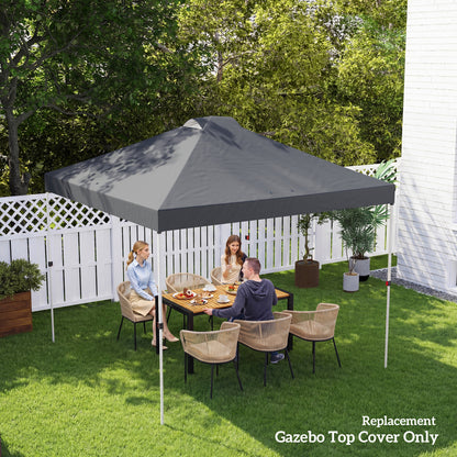 3x3m Gazebo Roof Replacement Canopy | UV50+ Waterproof | 210D Silver-Coated Oxford Fabric | Double Vented | 8 Drainage Holes | Hook & Loop | Fits 3x3m Straight-Leg Frames | Dark Grey