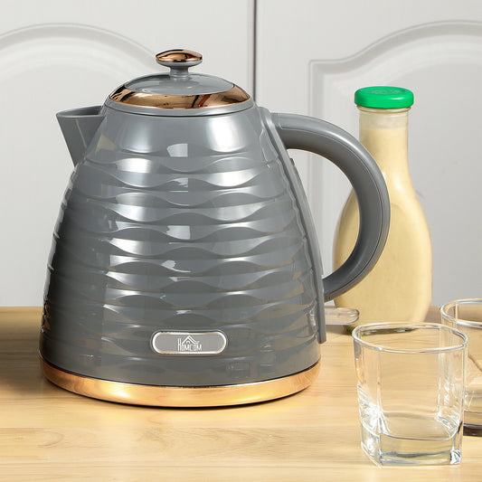 Electric Kettle, 1.7L, Fast Boil, 3kW Water Kettle with Removable Washable Anti-scale Filter, Auto Shut-off, 360° Swivel, BPA Free - Grey
