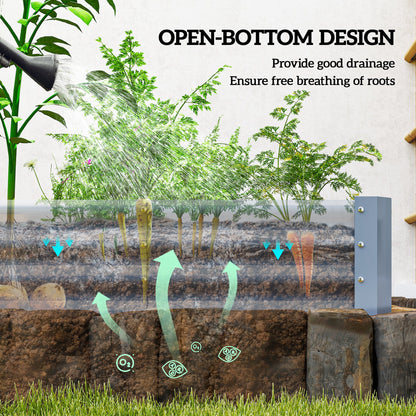 Outsunny 240 x 120cm Galvanised Steel Open Planter - Silver