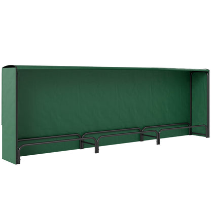 Firewood Rack with Waterproof Cover, Heavy Duty Metal Log Store Indoors, Log Storage Holder for Outdoor Indoor Fireplace, 300 x 36 x 99 cm, Dark Green