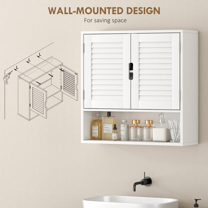 Bathroom Cabinet, Wall Mounted Storage Cabinet with Adjustable Shelves, 60 x 20 x 60 cm
