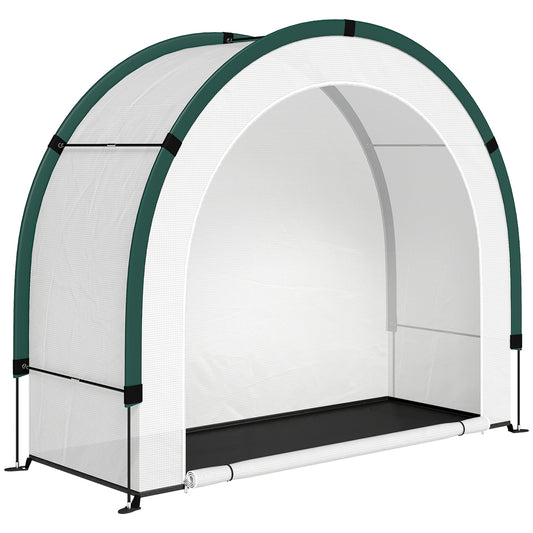 Foldable Small Greenhouse, Portable Green House Mini Greenhouse with Zipper Door, PE Base, 200 x 80 x 164 cm, Green