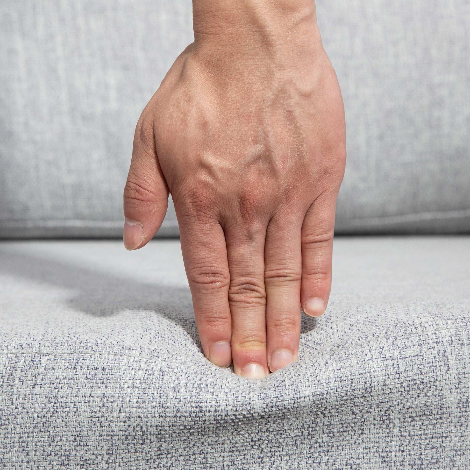 Vintage Retro Style Accent Chair, Upholstered Occasional Chair with Back Pillow, Rolled Arms, Rubber Wood Legs, Light Grey