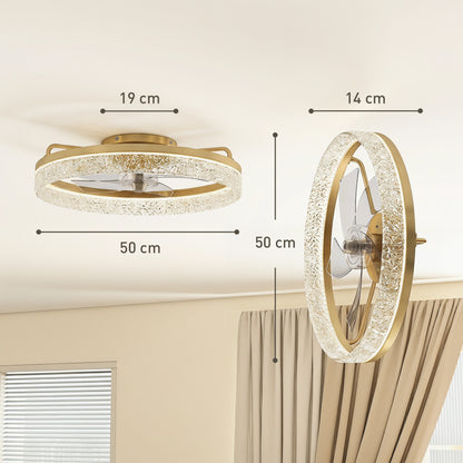 Smart Ceiling Fan with Dimmable LED Light | Remote & App Control | 6 Speeds | Gold Tone