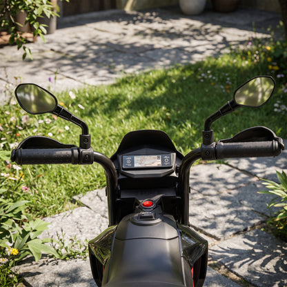 AIYAPLAY Licensed Aprilia 6V Kids Electric Motorbike | Removable Training Wheels | Headlight, Music & Horn | Forward & Reverse | Black | 18 Months–4 Years