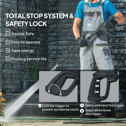 Outsunny 150-Bar Pressure Washer, with Accessories - Red/Black