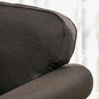 Vintage Retro Style Look Mid-Century Armchair With Pocket Springs - Dark Brown