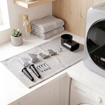 Compact Vented Tumble Dryer | Silver | 48x44x57cm | 800W | 4kg Wet 2.5kg Dry | 60°C Sterilise | Reverse Tumble | Touchscreen | Freestanding Stackable Wall-Mount | IPX4 | Auto-Stop