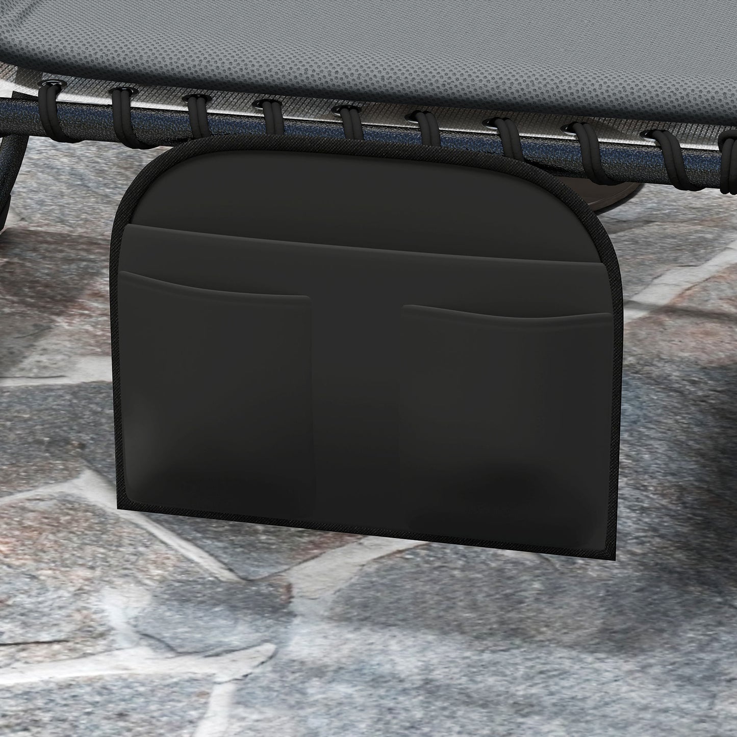 Outsunny Folding Sun Loungers Set of 2, Recliner Garden Chairs with Quick Drying Pad, Garden Sun Loungers for Beach Pool, Charcoal Grey