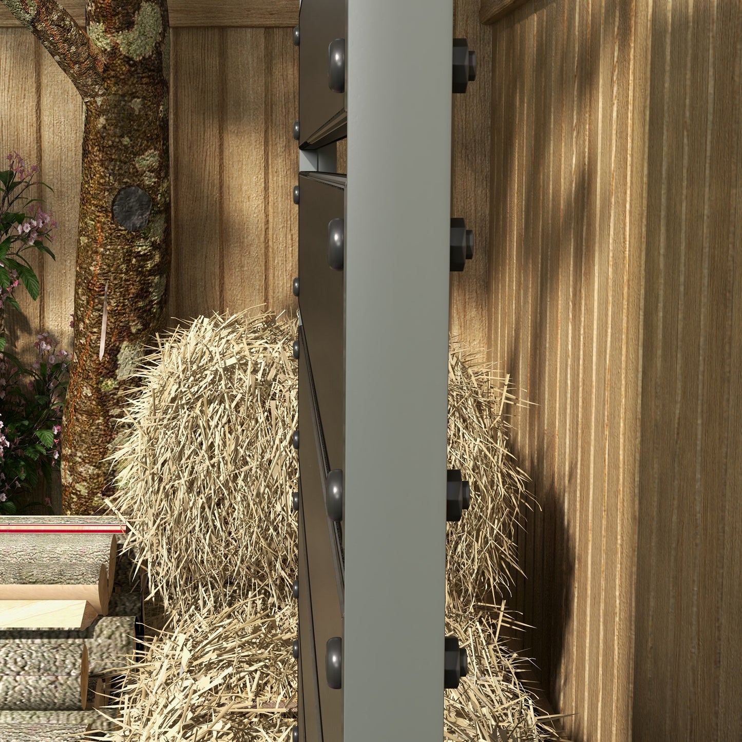 Raised Bed for Garden, Planter with Trellis for Climbing Plants, Vines, Planter Box with Drainage Gap, Black