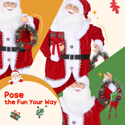 Singing and Dancing Santa Claus with Gift and Wreath