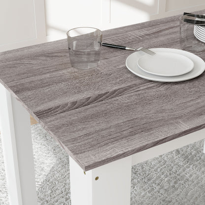 Dining Table for 4-6 | Wood-Effect Melamine Top | Triangular Legs | Water-Resistant | 50kg | Grey