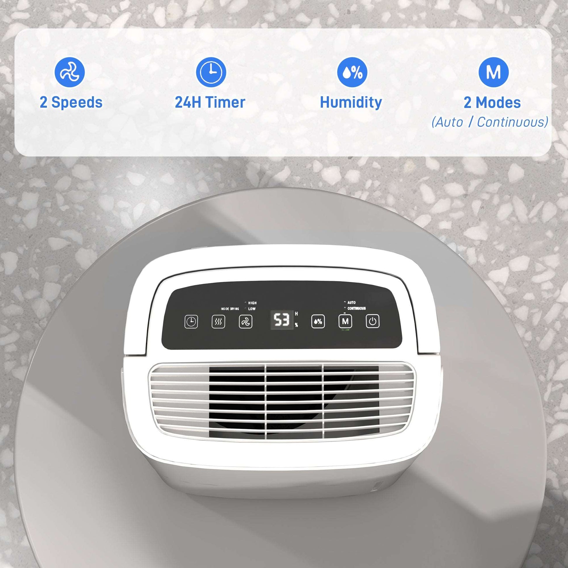 20L/Day Dehumidifier W/ Continuous Drainage, 5L Water Tank, 24H Timer for Home Damp, Bedroom, Condensation, Mould, Laundry Drying