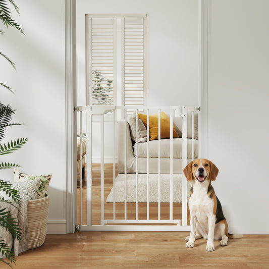 Baby Gate, Pet Safety Gate Pressure Fit, 76-82cm Wide with Two-Way Open, One-Hand Opening