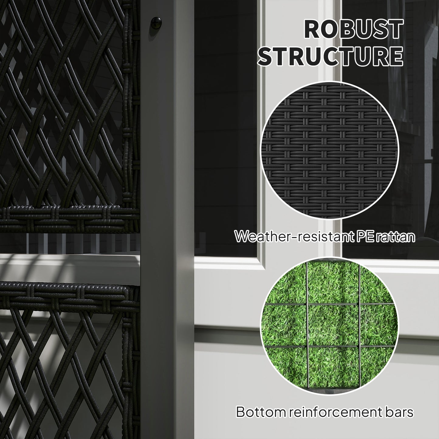 Outsunny Garden Planter Box with Trellis, Liner for Climbing Plants, Vegetables, Flowers, 90 x 35 x 148 cm, Charcoal Grey / Mixed Grey