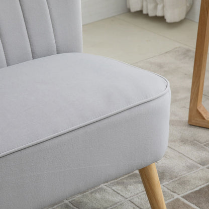 Modern Velvet Double Seat Sofa w/ Wood Frame Foam Padding Soft Comfortable Compact Couch Light Grey