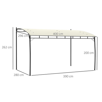Outsunny 3 x 4m Metal Frame Pergola Sun Shade Canopy - Cream