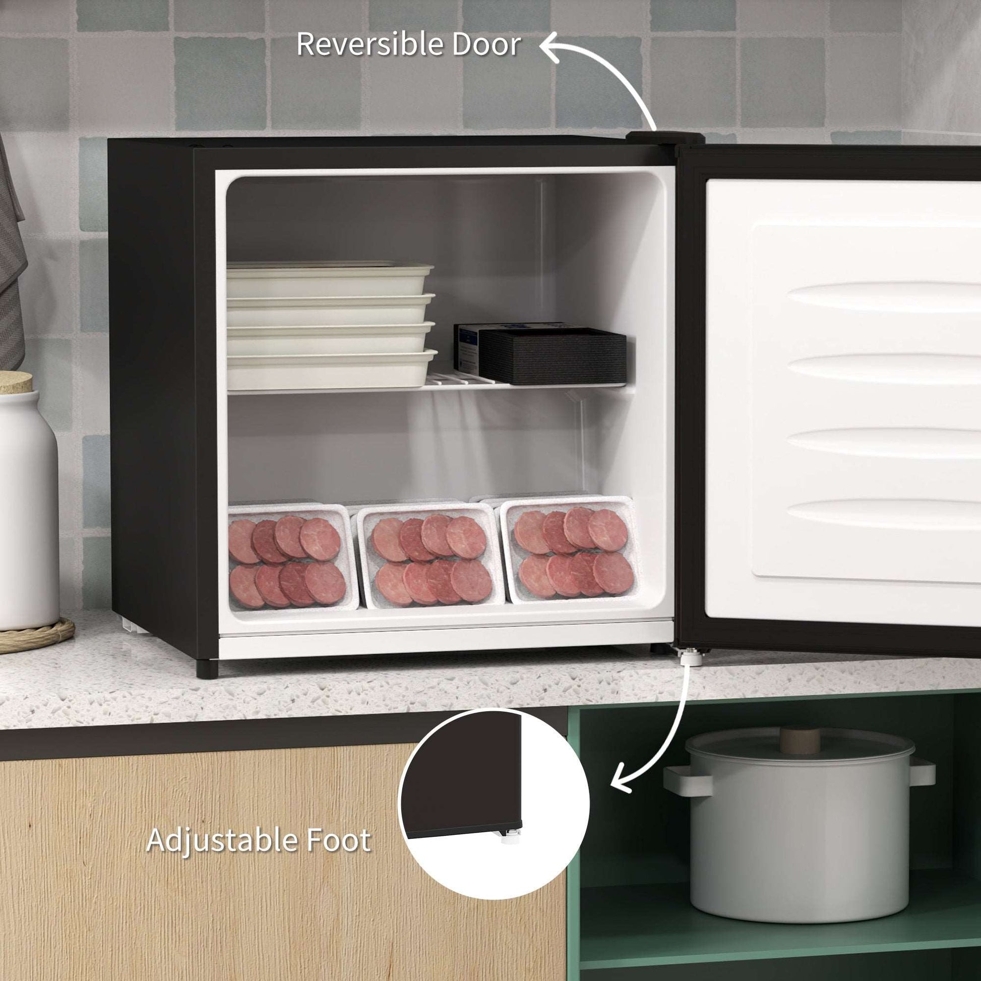 35L Mini Small Space Freezer, -24℃ to -14℃ Temperature - Black / Grey