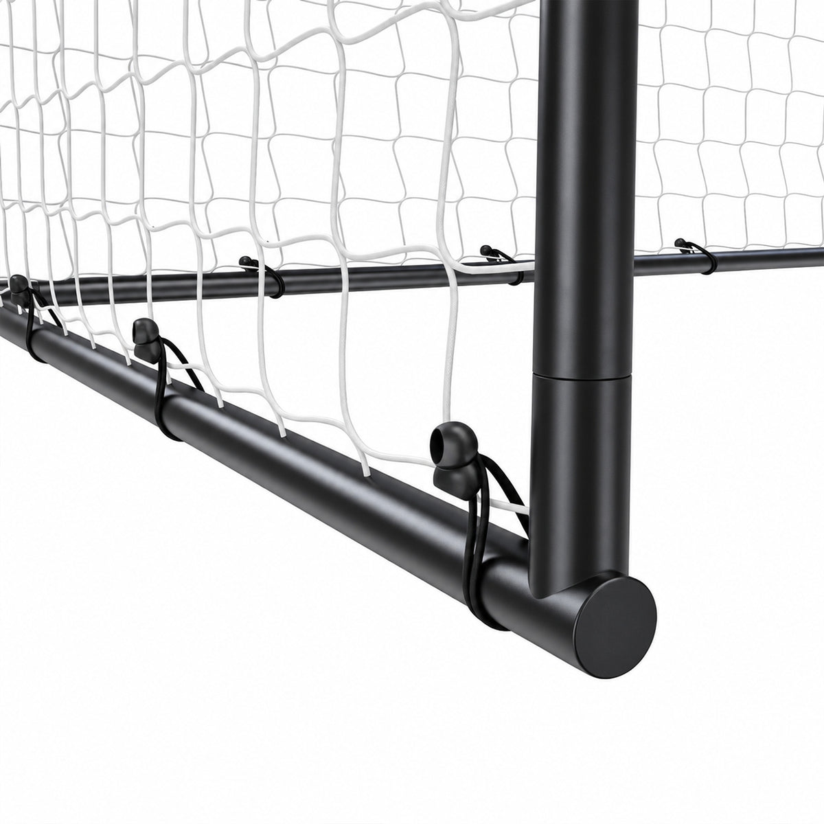 10 x 6.5ft Football Goal | 300x152x200cm | 32mm Painted Metal Frame | Polyester Net 300x280cm | 10x10cm Mesh | 36 Bungee Cords | 4 U-Stakes | Outdoor Garden | Age 5+ | Black