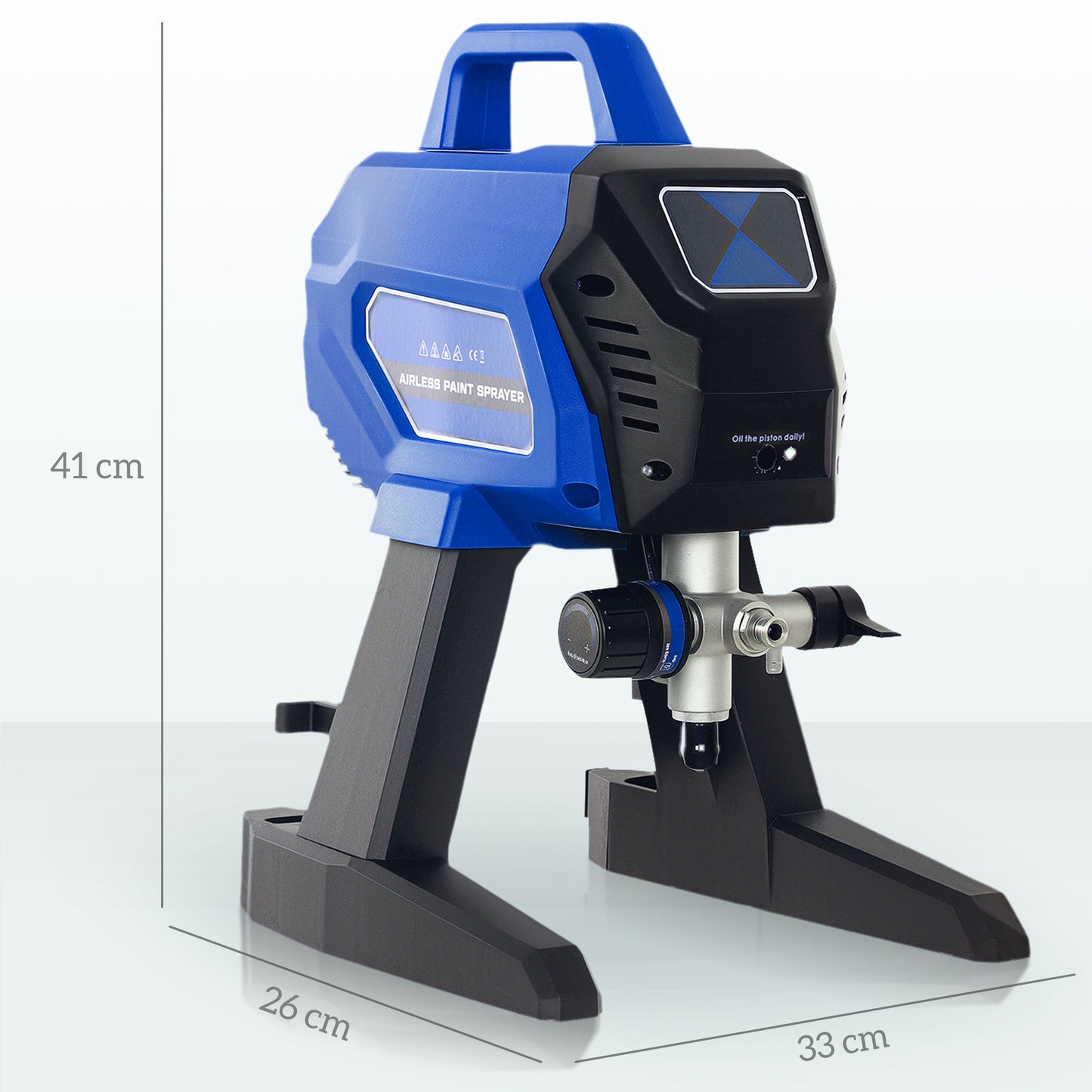 Airless Paint Sprayer, Thinning-Free, Electric Fence Paint Sprayer for Exterior and Interior DIY Painting Projects, Wall Spray Gun Machine, Household Use, 1.5L/min, 200Bar, 7.5m Hose Dark Blue