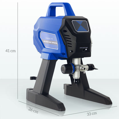 Airless Paint Sprayer, Thinning-Free, Electric Fence Paint Sprayer for Exterior and Interior DIY Painting Projects, Wall Spray Gun Machine, Household Use, 1.5L/min, 200Bar, 7.5m Hose Dark Blue