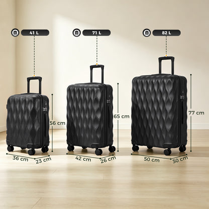 3-Piece Hard Shell Suitcase Set | TSA Lock & 360° Spinner Wheels | 20/24/28 Inch Carry-On & Checked Luggage | Black or Green