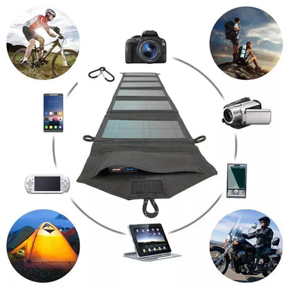 6-Fold Foldable Camping Hiking Solar Panel 20w/h Portable Solar Panels Charger USB 5V DC Full Time Power Solar Panel Mobile Power Supply