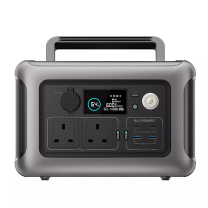 ALLPOWERS Portable Power Station R600, 299Wh LiFeP04 Battery with 2x 600W (1200W Surge) AC Outlets for Outdoor Camping RV Home
