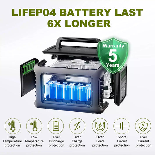 ALLPOWERS Portable Power Station R600, 299Wh LiFeP04 Battery with 2x 600W (1200W Surge) AC Outlets for Outdoor Camping RV Home
