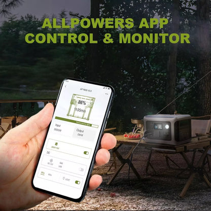 ALLPOWERS Portable Power Station R600, 299Wh LiFeP04 Battery with 2x 600W (1200W Surge) AC Outlets for Outdoor Camping RV Home