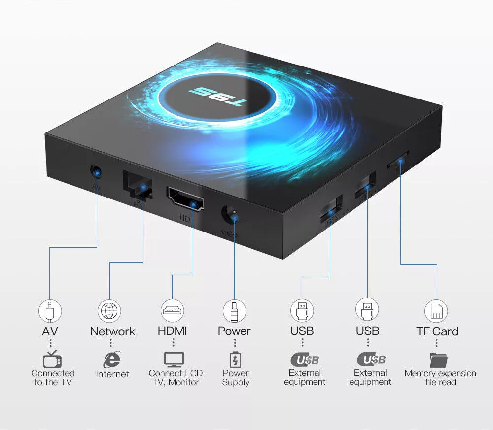 Smart TV Box 2024 T95 Plus HD 6K Android 14 Allwinner H616 8GB 128GB Dual Wifi Media Player PK X96Max Plus H96 Set Top Box & Keyboard