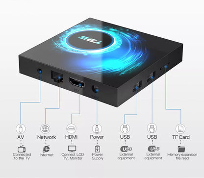 Smart TV Box 2024 T95 Plus HD 6K Android 14 Allwinner H616 8GB 128GB Dual Wifi Media Player PK X96Max Plus H96 Set Top Box & Keyboard