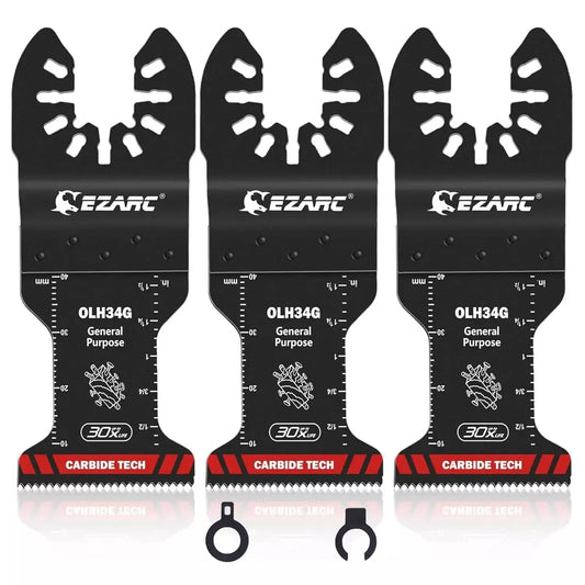 EZARC Carbide Oscillating Saw Blades, General Purpose Multitool Blades Quick Release for Metal, Nails, Wood, Plaster Drywall PVC