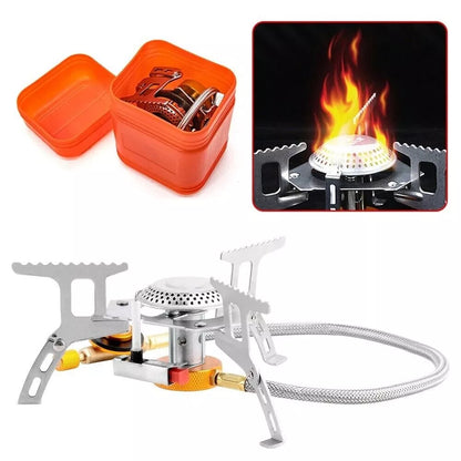 Camping Gas Stove Portable Folding Outdoor Backpacking Stove Tourist Equipment For Cooking Hiking Picnic 3500W