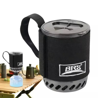 Ultralight Camping Pot Stove With Heat Exchanger Portable Gas Stove Quick Burn Coffee Cup Furnace Backpacking Camp Burner
