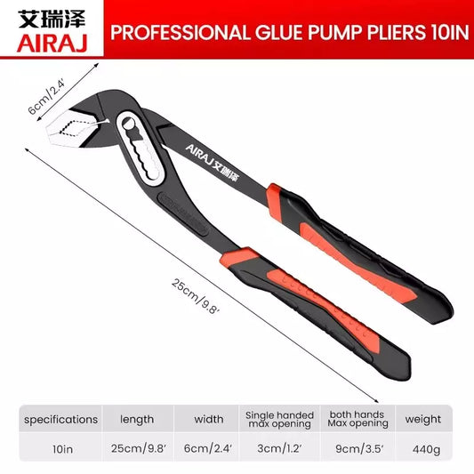 10 Inch Multifunctional Adhesive Pump Pliers, Quick Release Water Pipe Pliers, Industrial Grade Electrician Tool