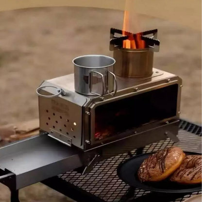 Portable Firewood Square Stove Stainless Steel Outdoor Fire Heater Stove Picnic Hiking Camping Wood Burner Burning  Stove