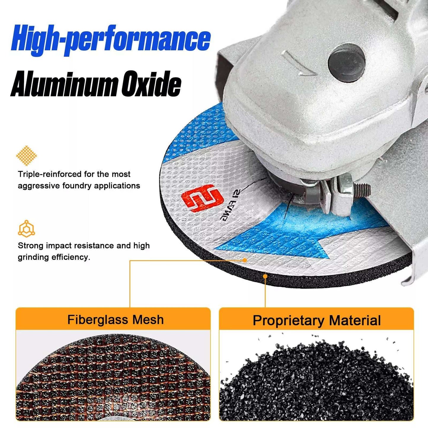 SIFANG Pack Of 2 115 x 6mm Metal Angle Grinder Stainless Steel Cutting Wheel Fibre Grinding Disc Sheet Reinforced Resin Grinding Wheel Blade