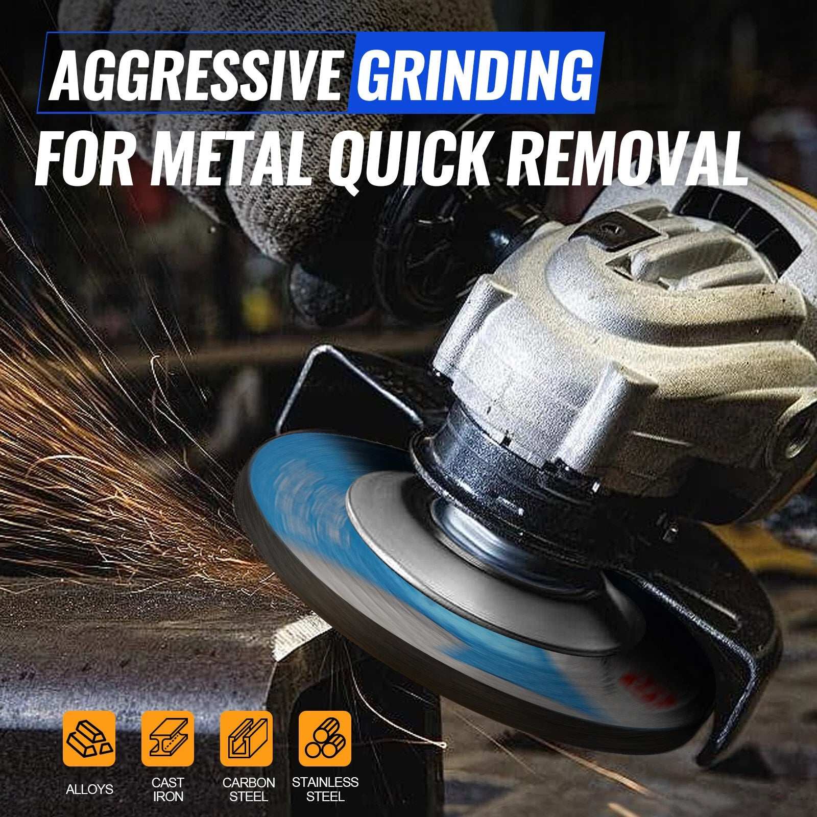 SIFANG Pack Of 2 115 x 6mm Metal Angle Grinder Stainless Steel Cutting Wheel Fibre Grinding Disc Sheet Reinforced Resin Grinding Wheel Blade