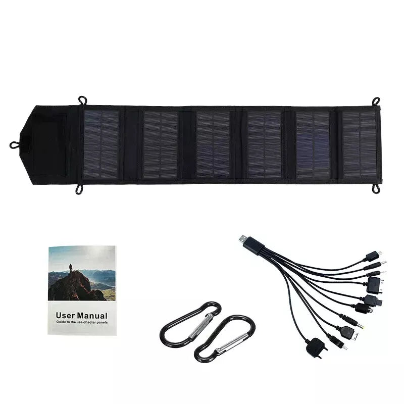 6-Fold Foldable Camping Hiking Solar Panel 20w/h Portable Solar Panels Charger USB 5V DC Full Time Power Solar Panel Mobile Power Supply
