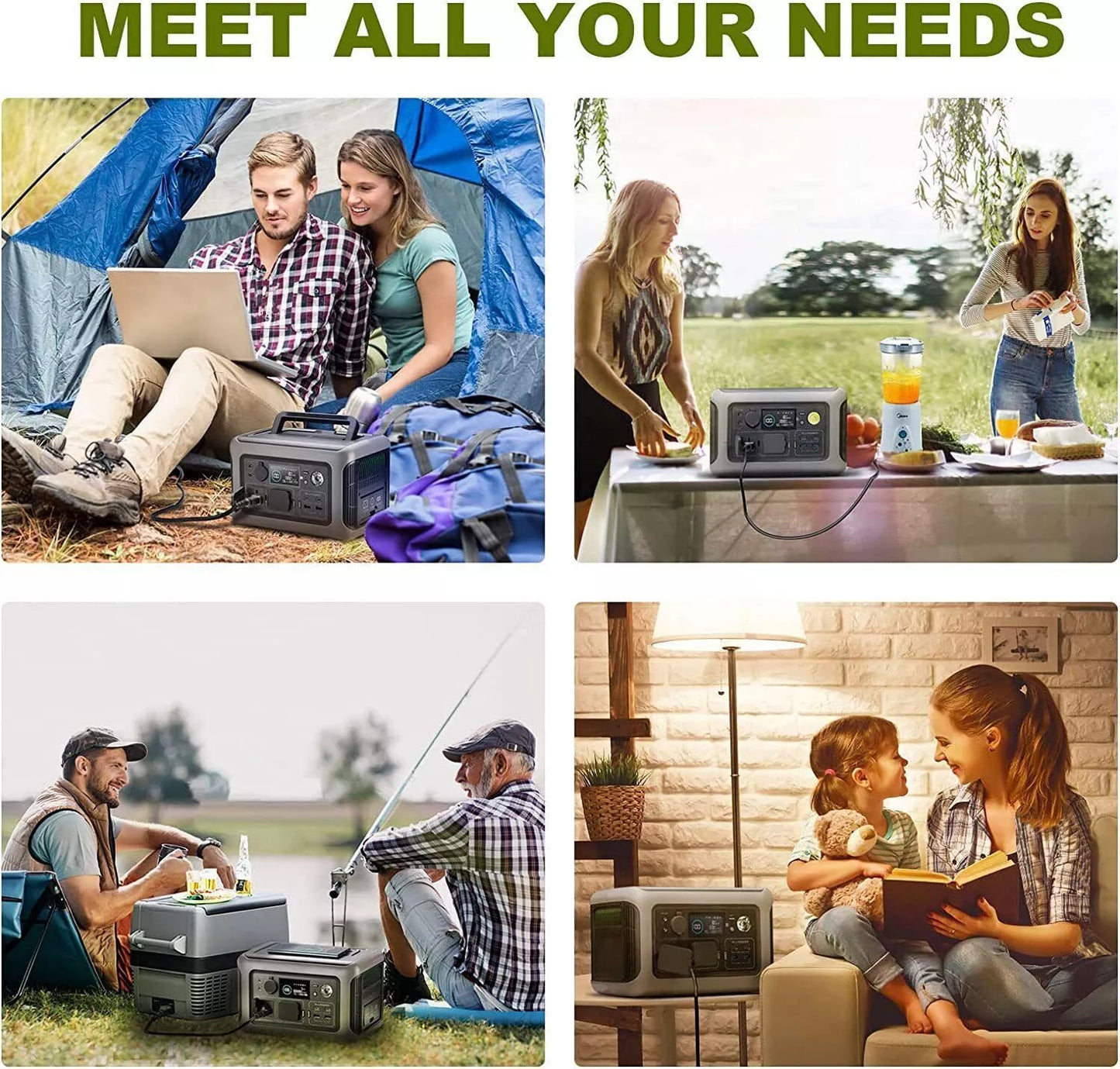 ALLPOWERS Portable Power Station R600, 299Wh LiFeP04 Battery with 2x 600W (1200W Surge) AC Outlets for Outdoor Camping RV Home