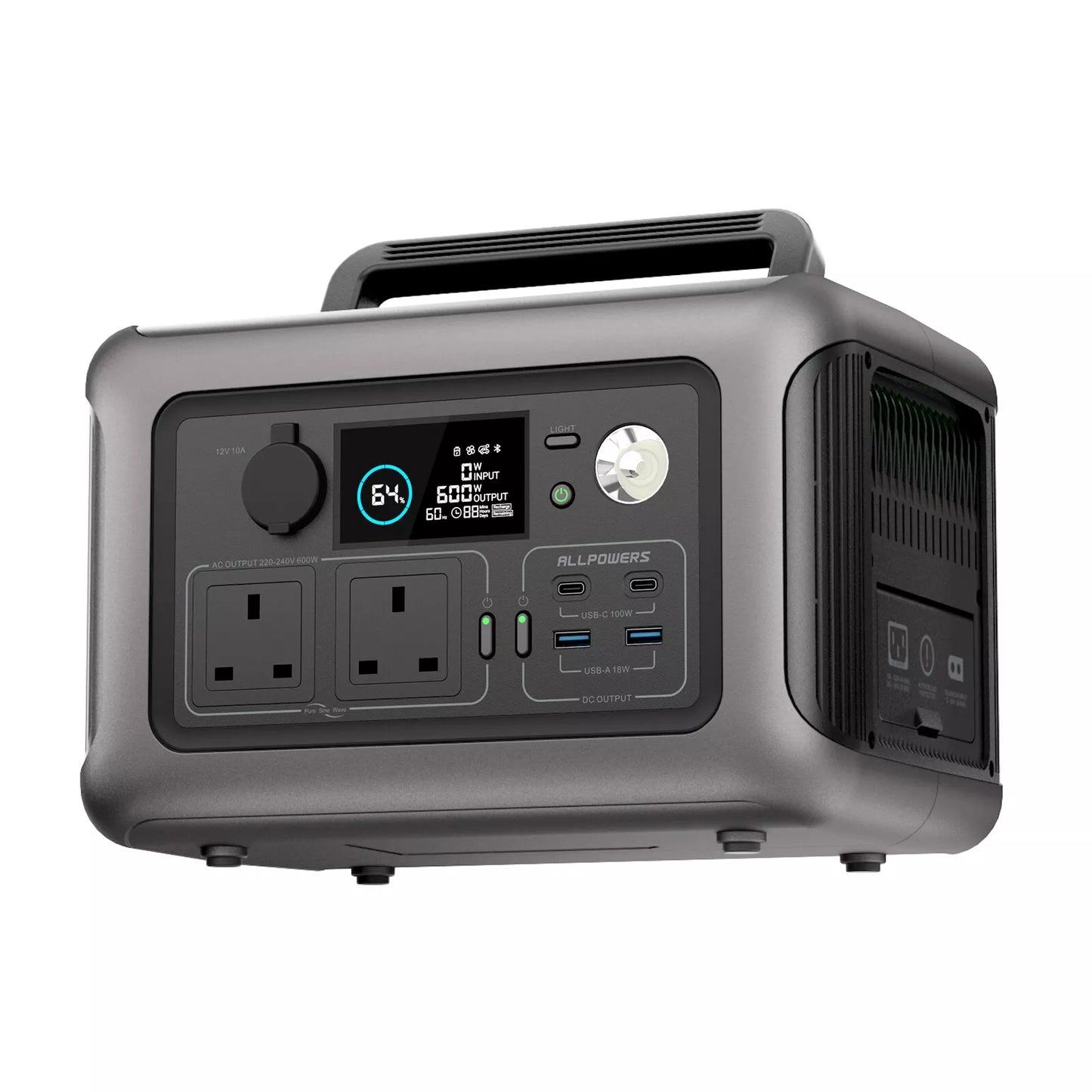 ALLPOWERS Portable Power Station R600, 299Wh LiFeP04 Battery with 2x 600W (1200W Surge) AC Outlets for Outdoor Camping RV Home