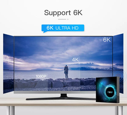 Smart TV Box 2024 T95 Plus HD 6K Android 14 Allwinner H616 8GB 128GB Dual Wifi Media Player PK X96Max Plus H96 Set Top Box & Keyboard